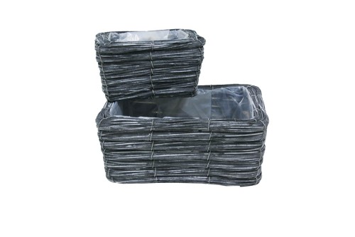 Macetero fibra gris