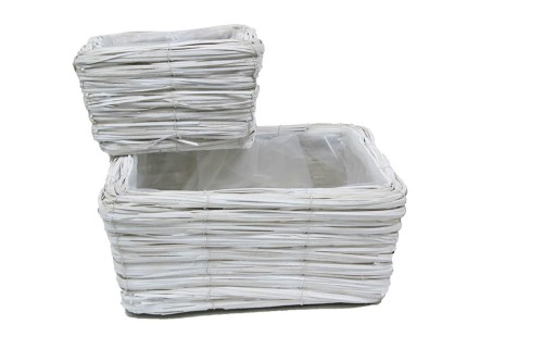 Macetero fibra blanco