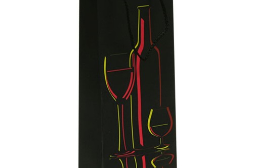 Bolsa carton botella vino fondo negro