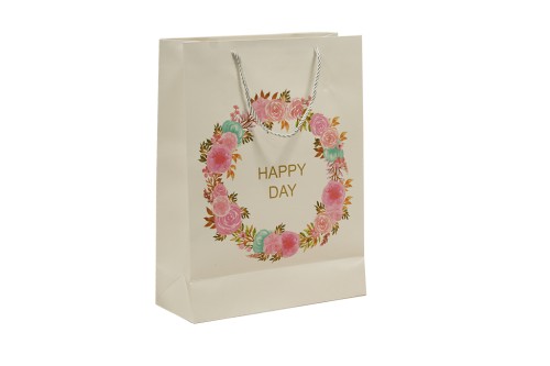 Bolsa blanca de regalo happy day pequeña