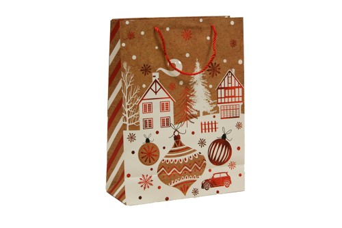 Bolsa navidad marron adornos navidad grande