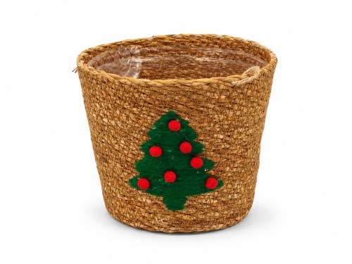 Macetero con diseño arbol navideño