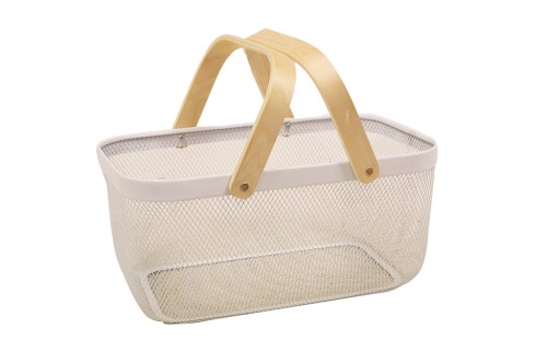 Panier en métal blanc