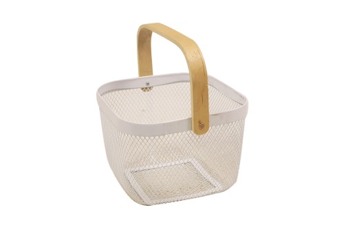 Panier en métal blanc