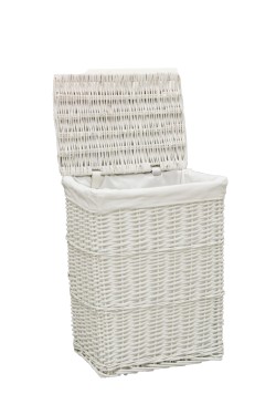 Ropero de mimbre blanco