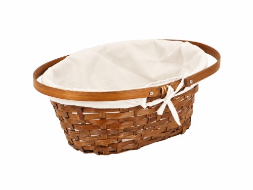 PANIER EN BAMBOU POIGNÉES PLIANTES ET TISSU PHUKET
