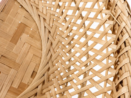 Cesta redonda bamboo natural
