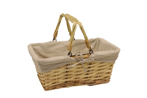 Panier avec anses pliantes et tissu orange