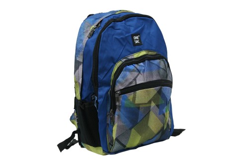 Mochila azul cuadros