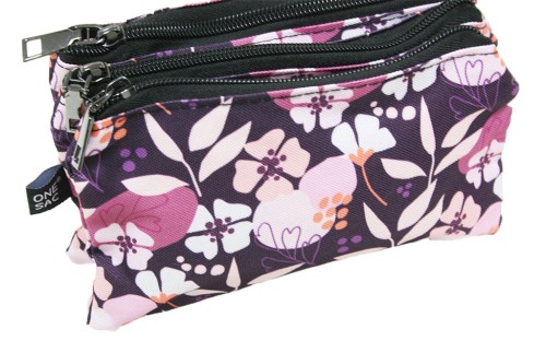 Estuche morado floral