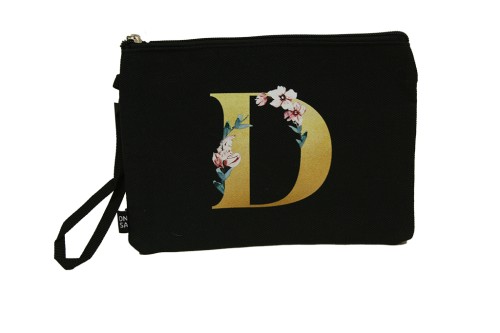 Bolso de mano letra d negro - regalos de boda