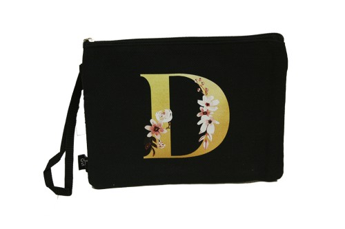 Bolso de mano letra d negro - regalos de boda