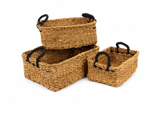 Paniers de rangement avec poignées (Lot de 3)