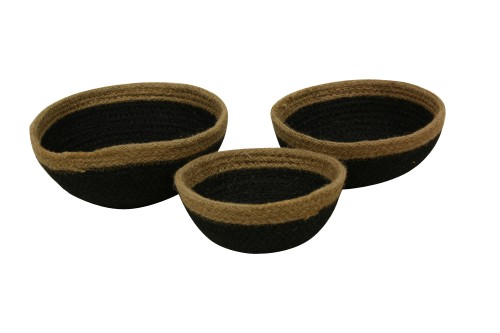 Cesto redondo marron y negro s/3