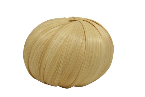 Lampara redonda color beige de bamboo