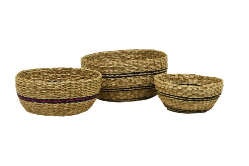 Cuenco de seagrass natural y negro s/3