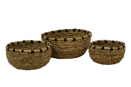 Cuenco de seagrass con decoracion s/3