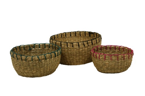 Cuenco de seagrass con bordado s/3