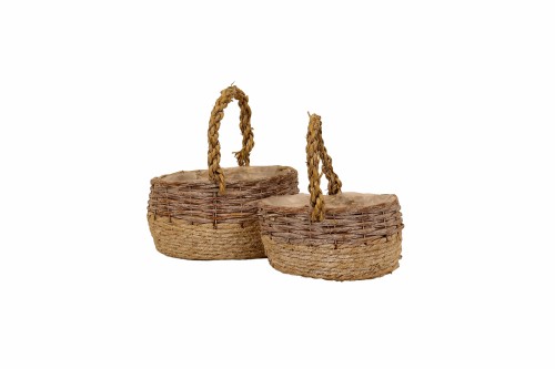 Panier Ovale en Jonc de Mer S/2