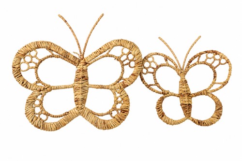 Papillons Décoratifs en Seagrass S/2