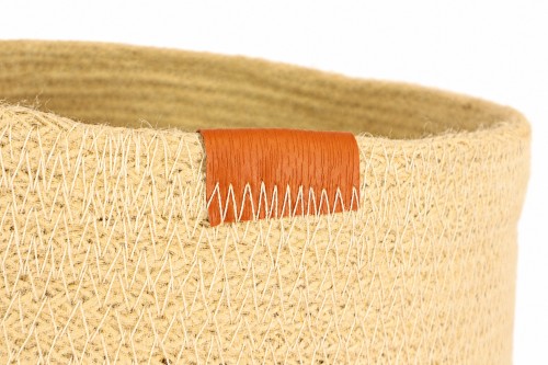 Paniers en jute blanc et beige (Lot de 2)
