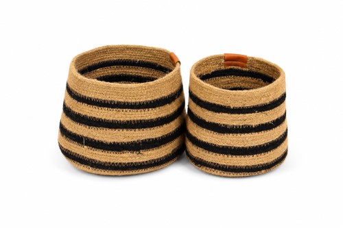 Paniers beiges et noirs (Lot de 2)