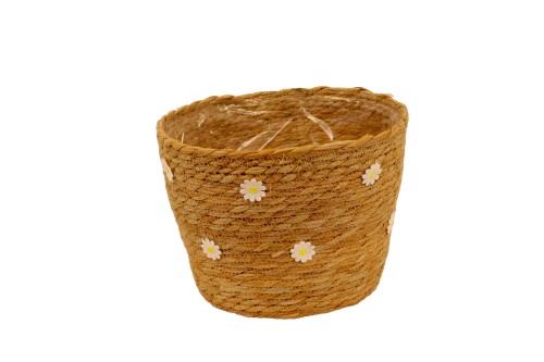Macetero seagraas flores bl s/5
