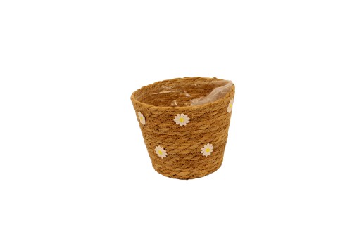 Macetero seagraas flores bl s/5