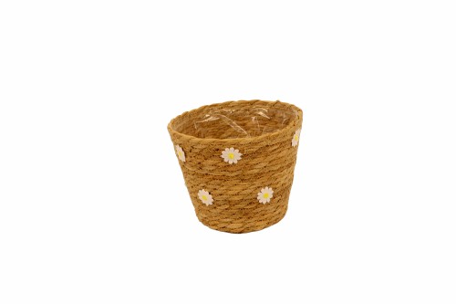 Macetero seagraas flores bl s/5