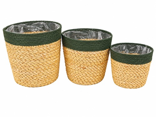 Macetero seagraas beig/verde s/3