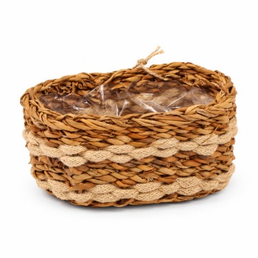 Macetero seagrass natural y blanco