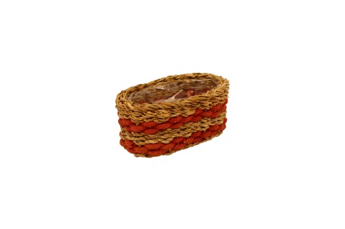 Macetero seagrass natural y naranja