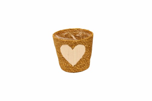 Macetero con corazon blanco