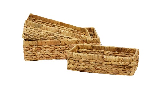 Set de plateaux en jacinthe d'eau S/3