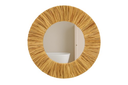 Miroir rond en jacinthe d’eau