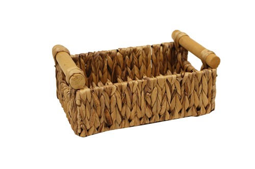 Panier rectangulaire en jacinthe d’eau