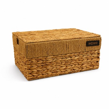 Ensemble de Malles et Paniers en Jacinthe d'Eau Beige S/5