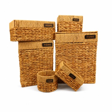 Roperos y canastos agua de jacinto beige s/6