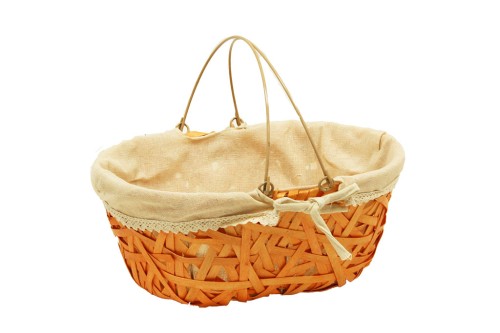Panier rustique orange avec tissu