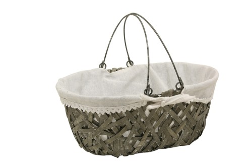 Cesta rustica gris con tela