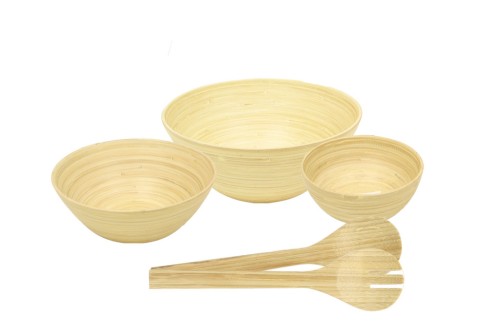 Cuencos s/3 y dos cucharas bamboo