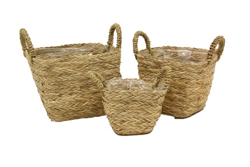 Cesto cuadrado seagrass natural set/3