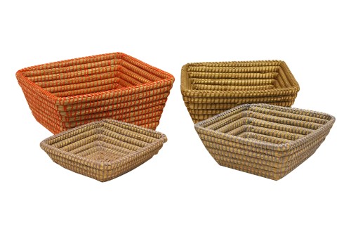 Plateaux en jute couleurs S/4