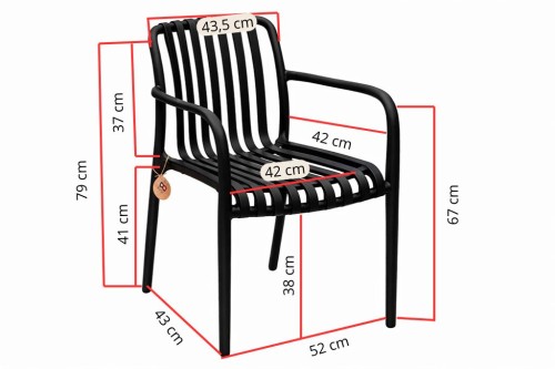 Schwarzer Outdoor-Stuhl