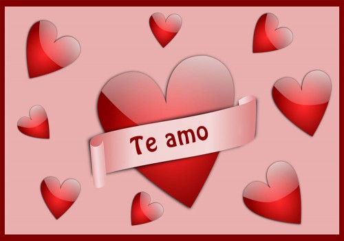 Tarjeta amor corazones - te amo