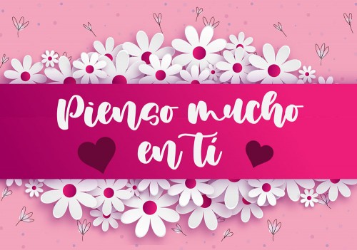 Tarjeta amor - pienso mucho en ti margaritas