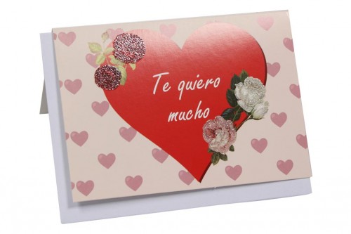 Tarjeta amor - te quiero mucho rosas