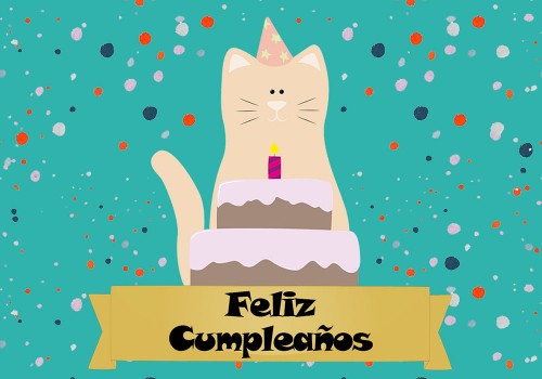 Tarjeta cumpleaños - gatito