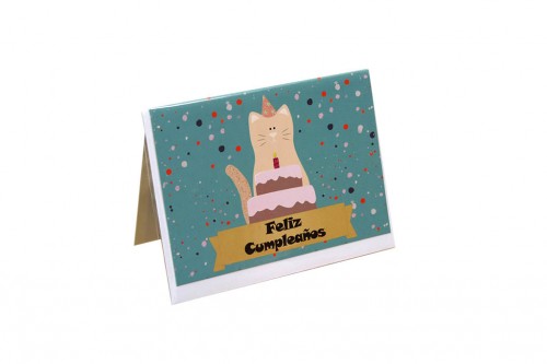 Tarjeta cumpleaños - gatito