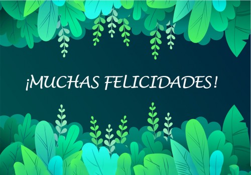 Tarjeta felicidades - verde floral